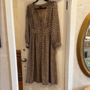 J. Crew Brown and Black V-Neck Sundress